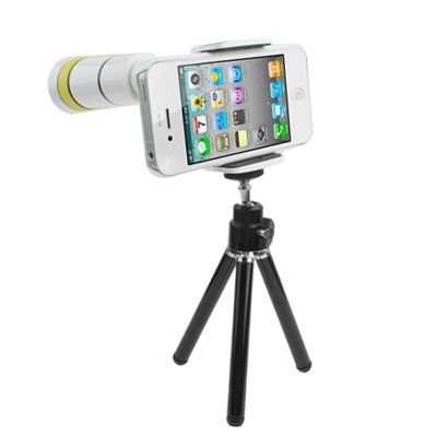 White flexibel omgaan met 10 X Zoom telescoop IPhone Camera lenzen voor IPhone 4