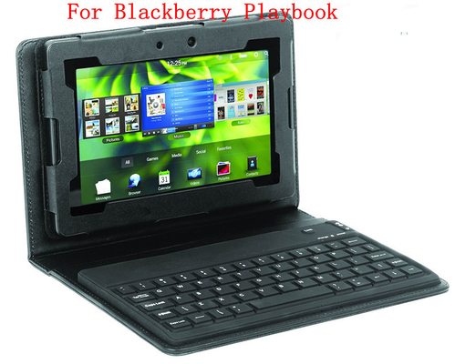 Stijlvolle beschermende PU Bluetooth siliconen toetsenbord leergeval voor Blackberry Playbook CE