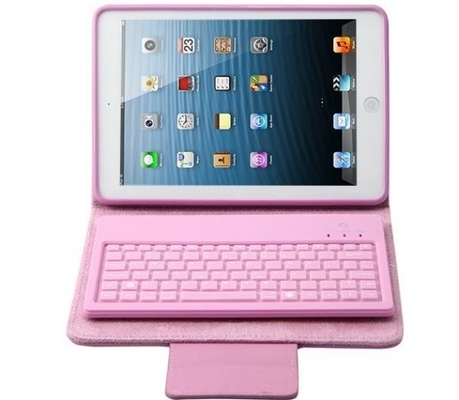 De roze Bluetooth-Gevallen van het Tablettoetsenbord voor Ipad Mini/Ipad Mini 2 Beschermende Dekking
